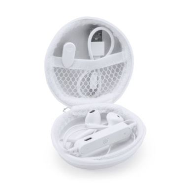 Бездротові навушники з вбудованими пультом управління і мікрофоном, колір білий - EP3302S101- Фото №2