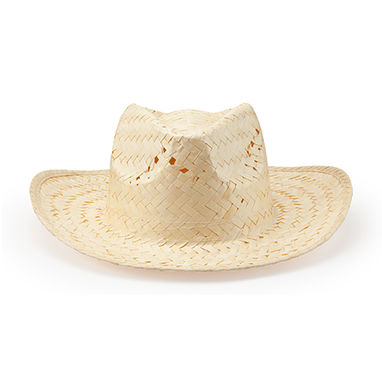 Натуральная соломенная шляпа с удобной внутренней лентой, цвет бежевый - GO7062S129- Фото №1