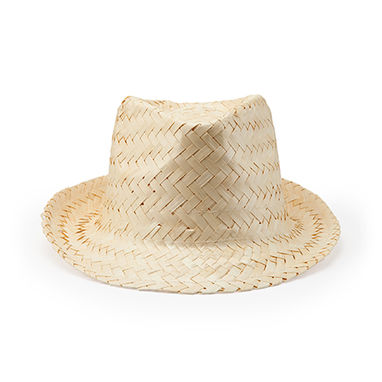 Натуральная соломенная шляпа с удобной внутренней лентой, цвет бежевый - GO7063S129- Фото №1
