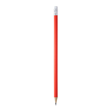 Круглый деревянный карандаш с резинкой, цвет белый - HW8002S101- Фото №2