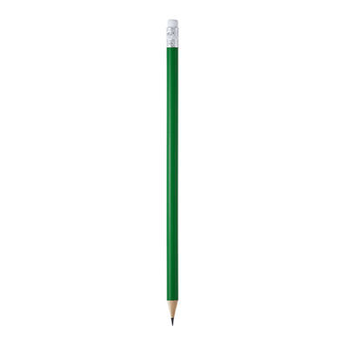 Круглий дерев'яний олівець з ластиком, колір зелена папороть - HW8002S1226- Фото №1