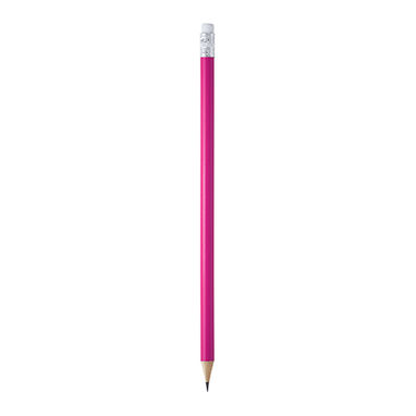 Круглий дерев'яний олівець з ластиком, колір фуксія - HW8002S140- Фото №1