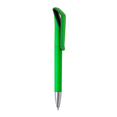 Ручка с поворотным механизмом в двухцветном глянцевом корпусе из ABS, цвет черный, зеленый папоротник - HW8011S102226- Фото №1