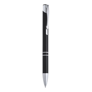 Ручка шариковая с алюминиевым корпусом и нажимным механизмом, цвет черный - HW8013S102- Фото №1