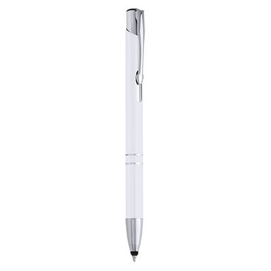 Ручка шариковая с антибактериальным корпусом и металлическим зажимом, цвет белый - HW8015S101- Фото №1
