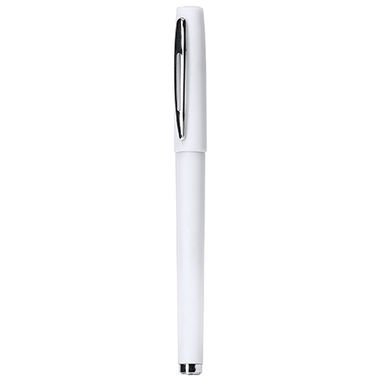 COLOMA Ручка-роллер с металлическими зажимом и наконечником, цвет белый - HW8017S101- Фото №1