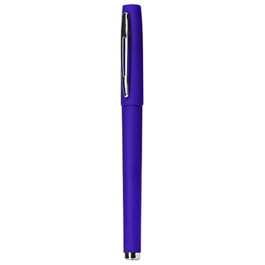 COLOMA Ручка-роллер с металлическими зажимом и наконечником, цвет яркий синий - HW8017S105- Фото №1