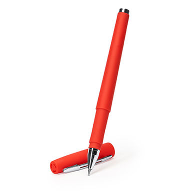 COLOMA Ручка-роллер с металлическими зажимом и наконечником, цвет яркий синий - HW8017S105- Фото №2