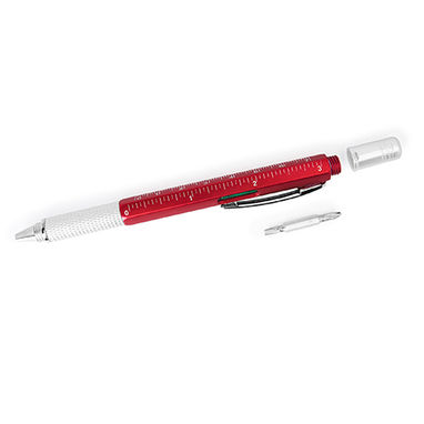 Многофункциональная шариковая ручка с уровнем, цвет белый - HW8024S101- Фото №2
