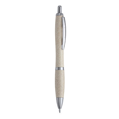 Ручка шариковая с нажимным механизмом в корпусе из пшеничной клетчатки и ABS, цвет бежевый - HW8028S129- Фото №1