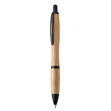 Ручка шариковая с нажимным механизмом в корпусе из бамбука, цвет серебристый - HW8031S1251- Фото №2