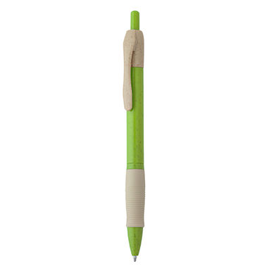 Ручка из пшеничной клетчатки и ABS с нажимным механизмом и удобным местом захвата, цвет зеленый оазис - HW8032S1114- Фото №1