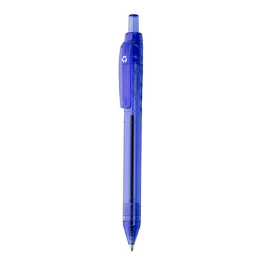 PACIFIC Полупрозрачная ручка с нажимным механизмом из RPET материала, цвет яркий синий - HW8033S105- Фото №1