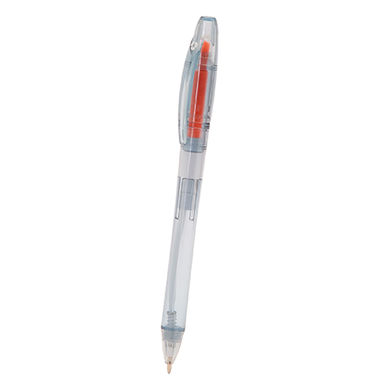 Ручка-маркер с синим прозрачным корпусом и маркером, цвет апельсиновый - HW8048S131- Фото №1