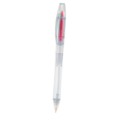 Ручка-маркер с синим прозрачным корпусом и маркером, цвет розовый - HW8048S149- Фото №1