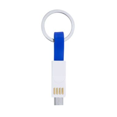 Магнитный кабель зарядного устройства с брелоком 3 в 1, цвет яркий синий - IA3008S105- Фото №1