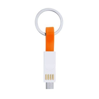 Магнитный кабель зарядного устройства с брелоком 3 в 1, цвет апельсиновый - IA3008S131- Фото №1