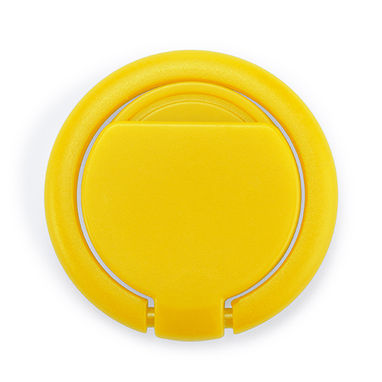Многофункциональный держатель для смартфона с кольцом, цвет желтый - IA3015S103- Фото №1