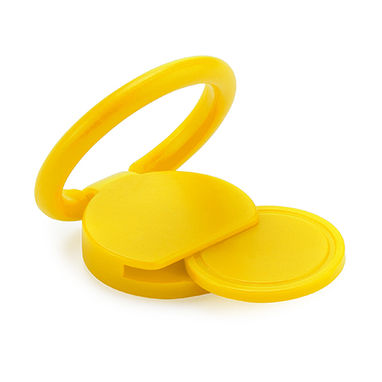 Многофункциональный держатель для смартфона с кольцом, цвет желтый - IA3015S103- Фото №2