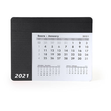 Прямокутний килимок для миші з календарем, колір чорний - IA3017S102- Фото №1