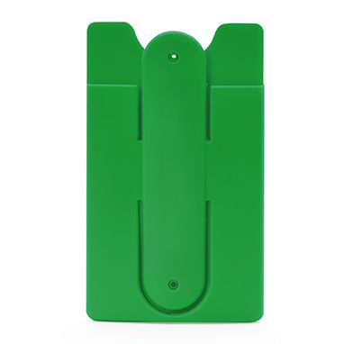 Практичний силіконовий кардхолдер з клейкою однією стороною, колір зелена папороть - IA3020S1226- Фото №1