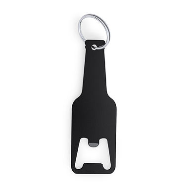 Алюминиевый нож-брелок с дизайном бутылки, цвет черный - KO4071S102- Фото №1