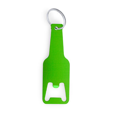 Алюминиевый нож-брелок с дизайном бутылки, цвет зеленый папоротник - KO4071S1226- Фото №1