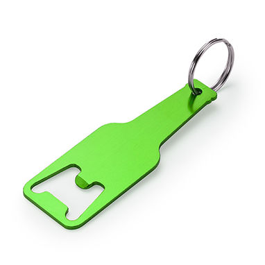 Алюмінієвий ніж-брелок з дизайном пляшки, колір зелена папороть - KO4071S1226- Фото №2
