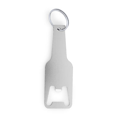 Алюмінієвий ніж-брелок з дизайном пляшки, колір сріблястий - KO4071S1251- Фото №1