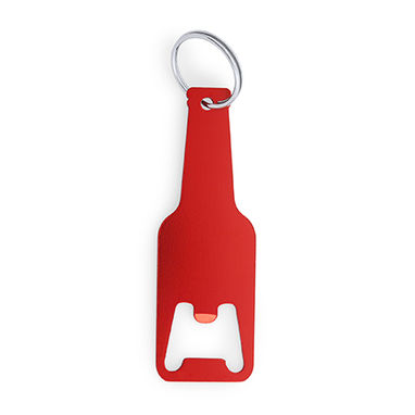 Алюмінієвий ніж-брелок з дизайном пляшки, колір червоний - KO4071S160- Фото №1