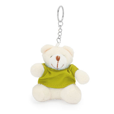 Брелок-медвежонок с цветной футболкой в ​​мягком полиэстере, цвет желтый - KO4079S103- Фото №1