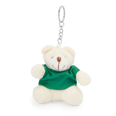 Брелок-медвежонок с цветной футболкой в ​​мягком полиэстере, цвет зеленый папоротник - KO4079S1226- Фото №1