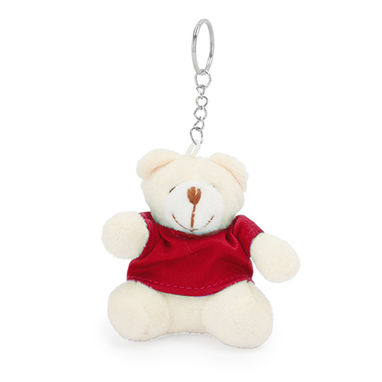 Брелок-медвежонок с цветной футболкой в ​​мягком полиэстере, цвет красный - KO4079S160- Фото №1