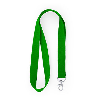 Шнурок з поліефіру з карабіном, колір зелена папороть - LY7053S1226- Фото №1