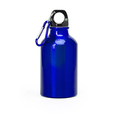 Алюминиевая бутылка с карабином, цвет яркий синий - MD4004S105- Фото №1