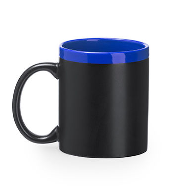 Грифельна чашка ємністю 350 мл в комплекті з крейдою, колір яскравий синій - MD4007S105- Фото №1