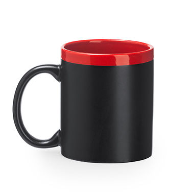 Грифельна чашка ємністю 350 мл в комплекті з крейдою, колір червоний - MD4007S160- Фото №1