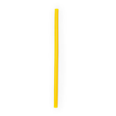 Багаторазові силіконові соломинки в практичному напівпрозорому чохлі з PP з кільцем для ключів, колір жовтий - MD4021S103- Фото №1