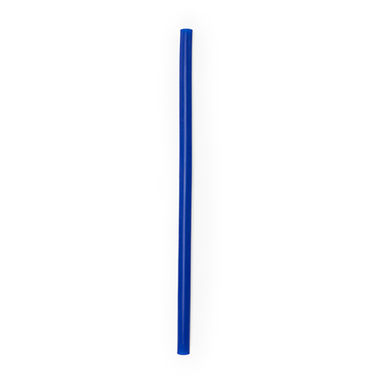 Багаторазові силіконові соломинки в практичному напівпрозорому чохлі з PP з кільцем для ключів, колір яскравий синій - MD4021S105- Фото №1