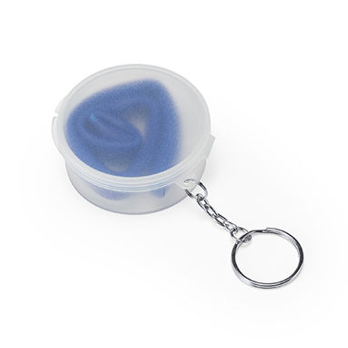 Багаторазові силіконові соломинки в практичному напівпрозорому чохлі з PP з кільцем для ключів, колір яскравий синій - MD4021S105- Фото №2