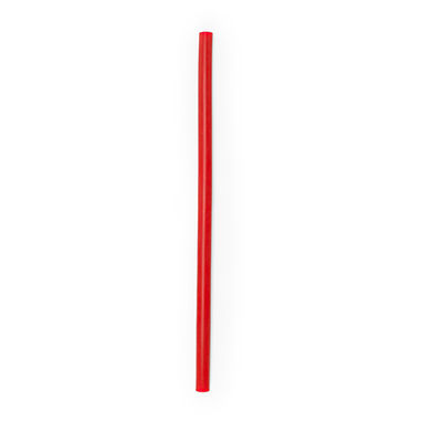Багаторазові силіконові соломинки в практичному напівпрозорому чохлі з PP з кільцем для ключів, колір червоний - MD4021S160- Фото №1