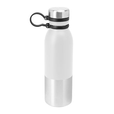 Пляшка з нержавіючої сталі 304 з двоколірним корпусом в матовому оздобленні, колір білий - MD4034S101- Фото №1