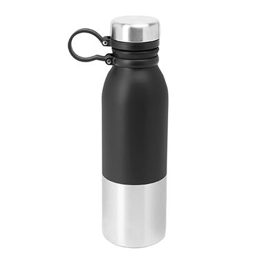 Пляшка з нержавіючої сталі 304 з двоколірним корпусом в матовому оздобленні, колір чорний - MD4034S102- Фото №1