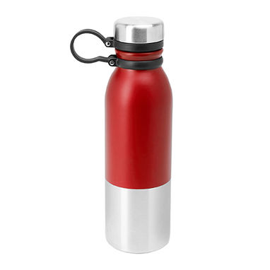 Бутылка из нержавеющей стали 304 с двухцветным корпусом в матовой отделке, цвет красный - MD4034S160- Фото №1