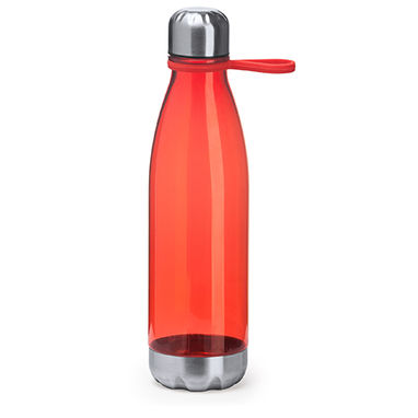 Прозрачная бутылка с AS отделкой емкостью 700 мл, цвет красный - MD4041S160- Фото №1