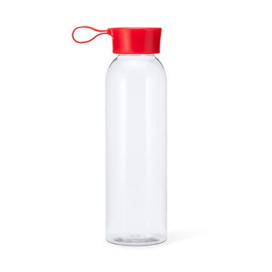 Бутылка ​​из Tritan емкостью 600 мл с соответствующего цвета крышкой и ремешком для переноски, цвет красный - MD4044S160- Фото №1