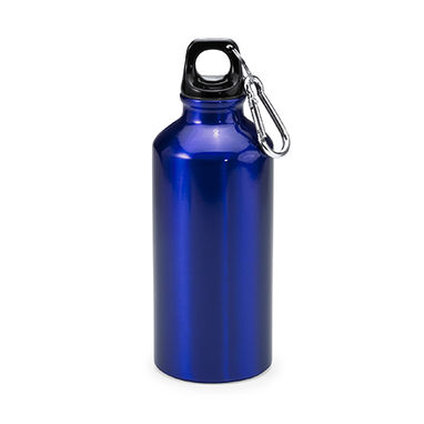 Алюминиевая бутылка с карабином, цвет яркий синий - MD4045S105- Фото №1