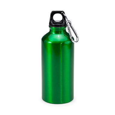 Алюминиевая бутылка с карабином, цвет зеленый папоротник - MD4045S1226- Фото №1