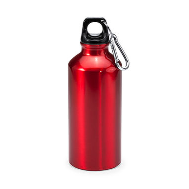 Алюминиевая бутылка с карабином, цвет красный - MD4045S160- Фото №1