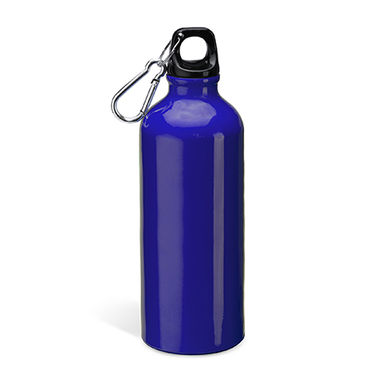 Алюминиевая бутылка с карабином, цвет яркий синий - MD4049S105- Фото №1